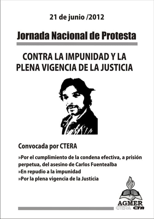 Jornada Nacional de Protesta: Aficheta para la escuela