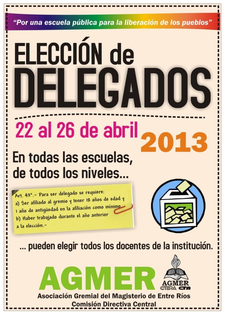 Elección de delegados » 22 al 26 de abril