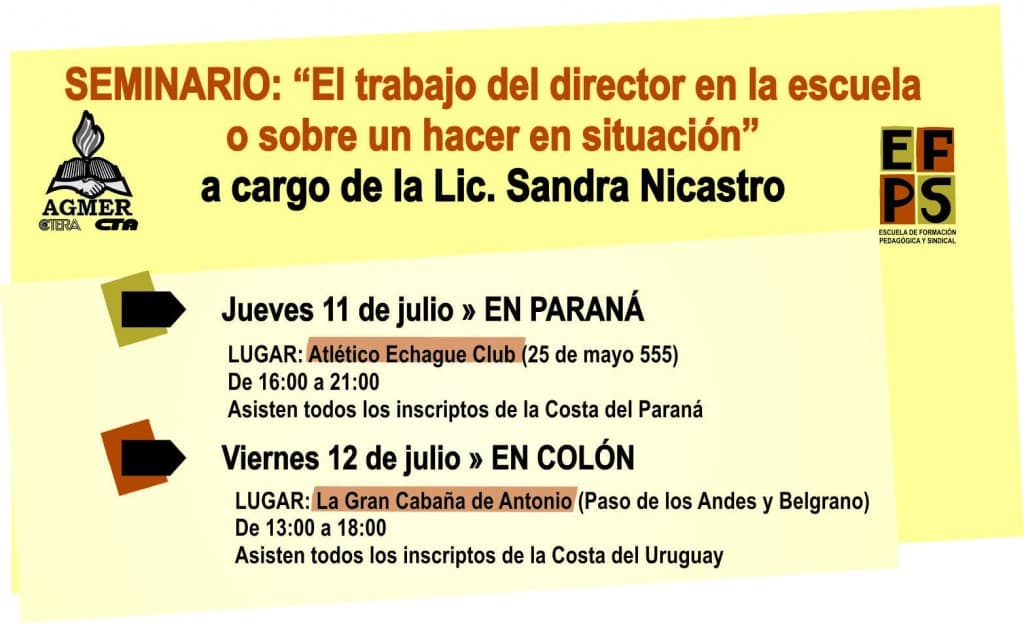 Disertación de Sandra Nicastro en Paraná y Colón