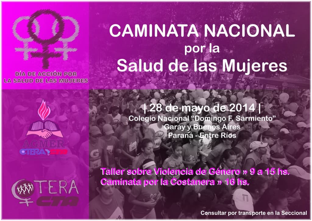 Miércoles 28 de mayo: Caminata Nacional por la Salud de las Mujeres