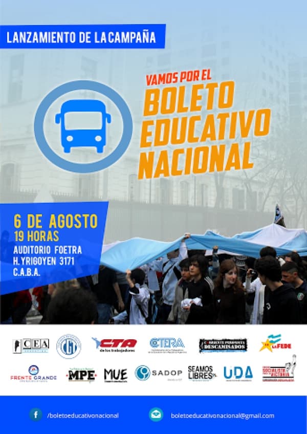 CTERA en la Campaña por el Boleto Educativo Nacional