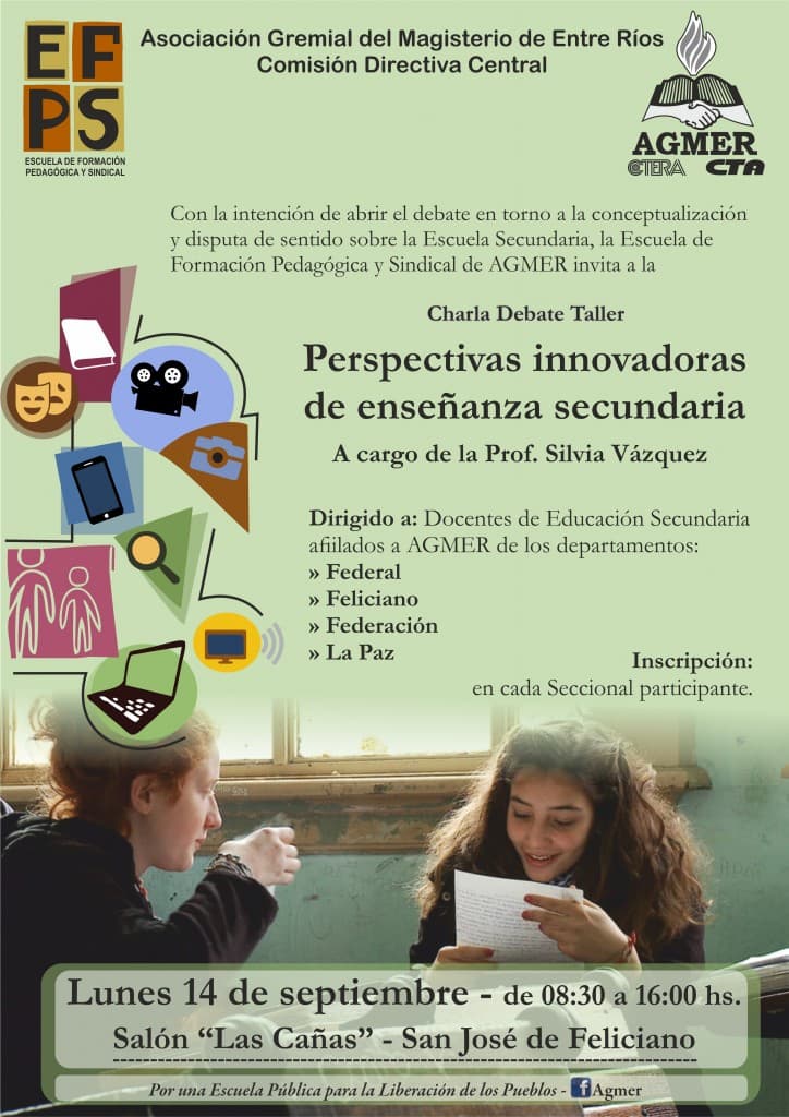 Charla debate taller: “Perspectivas innovadoras de enseñanza secundaria” en Feliciano