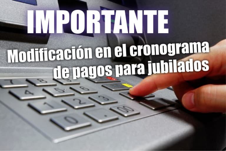 Modificación en el cronograma de pagos para jubilados
