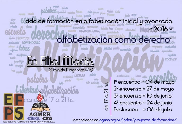 En Maciá y Colón comienza el ciclo “Alfabetización como derecho”