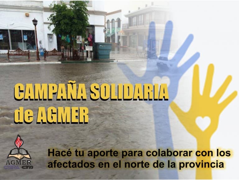 Campaña solidaria de AGMER para colaborar con las familias afectadas en el norte de nuestra provincia