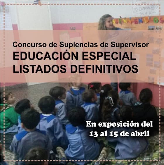 Supervisores de Educación Especial: exposición de listado definitivo