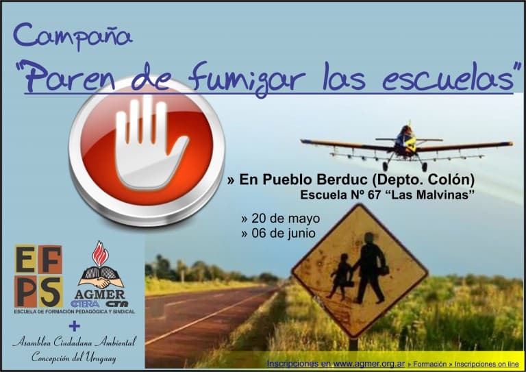 Campaña “Paren de fumigar las escuelas” en Pueblo Berduc (Colón)