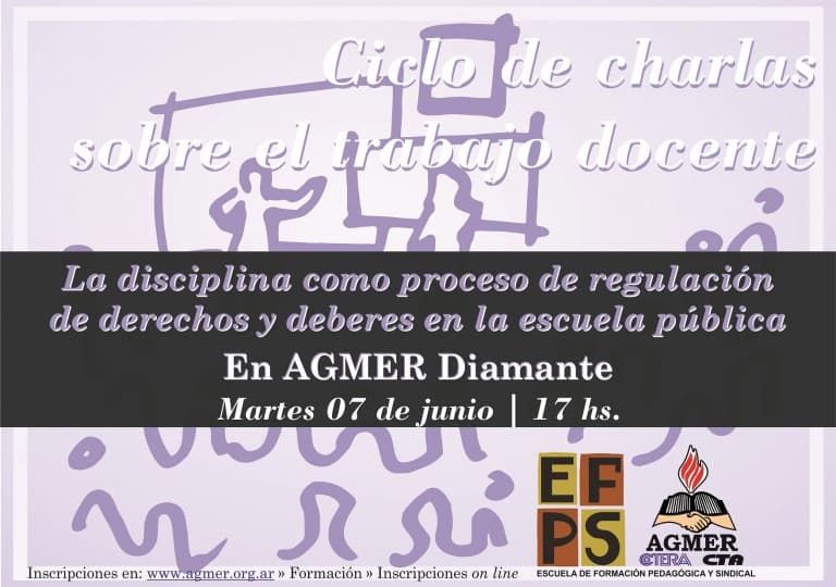 Diamante: Charla taller sobre “La disciplina como proceso de regulación de derechos y deberes en la escuela pública”