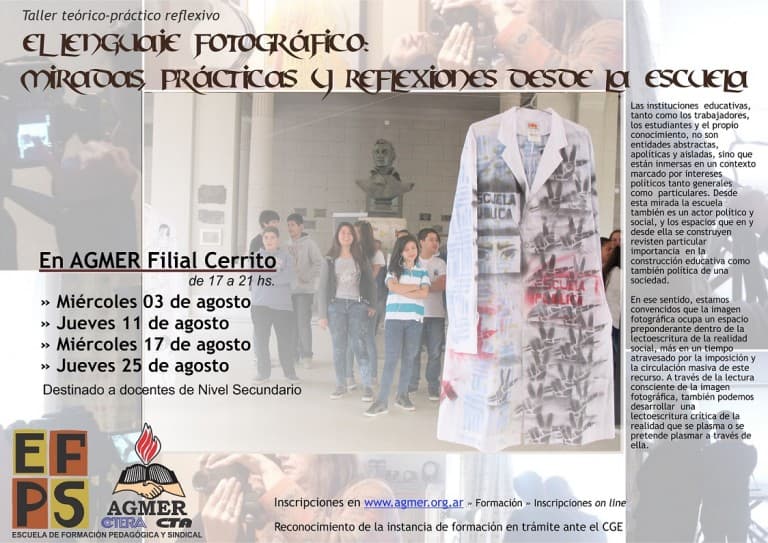Un taller sobre «Lenguaje fotográfico: miradas, prácticas y reflexiones desde la escuela» se inicia en Cerrito