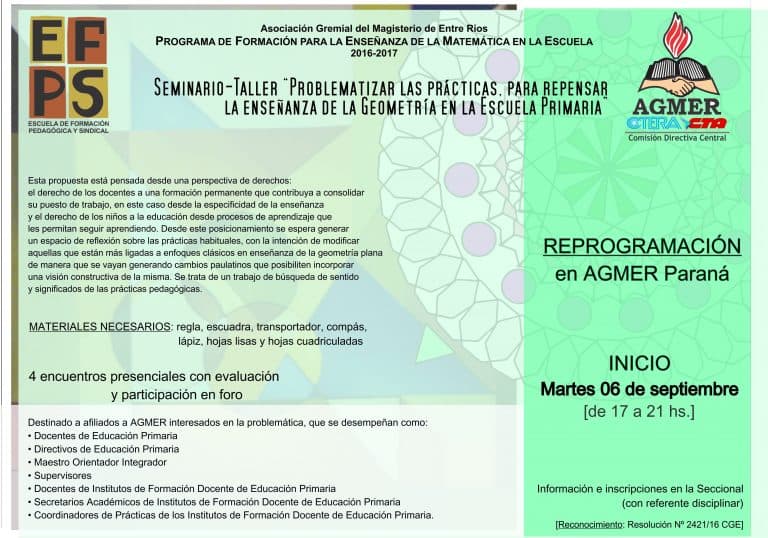 Inicia en Paraná el seminario taller sobre la enseñanza de la geometría