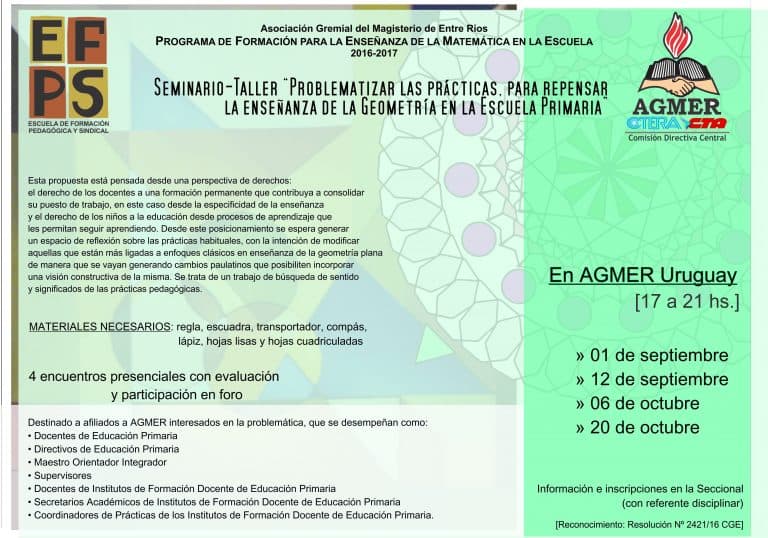 Comienza en Uruguay el seminario taller sobre enseñanza de la geometría