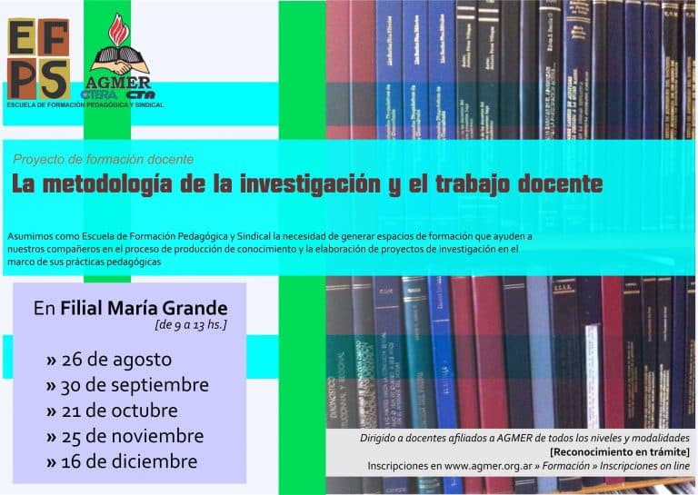 Inicia en María Grande el Proyecto La metodología de la investigación y el trabajo docente