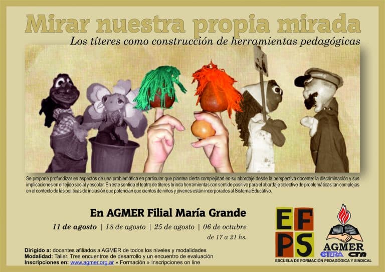 Comienza el curso “Los títeres como construcción de herramientas pedagógicas” en Villaguay, Tala y María Grande
