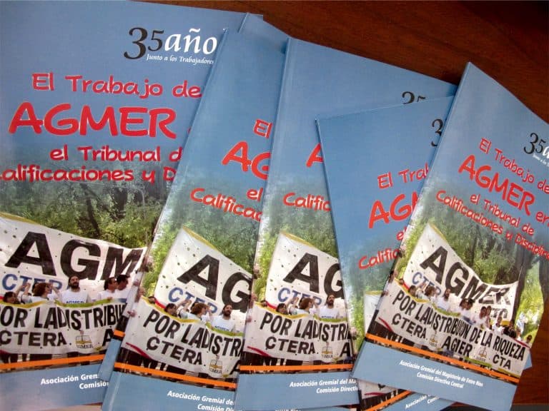 El boletín “El trabajo de AGMER en el Tribunal de Calificaciones y Disciplina” se está enviando a toda la provincia