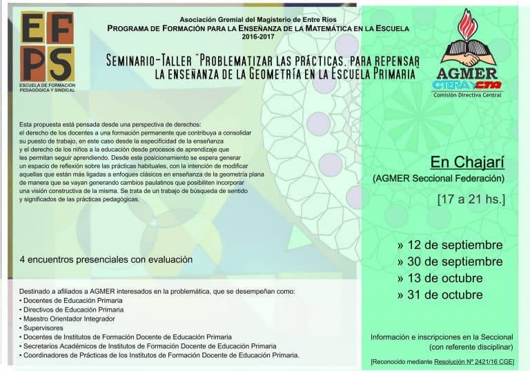 En Chajarí: inicia el seminario sobre enseñanza de la geometría en la escuela primaria
