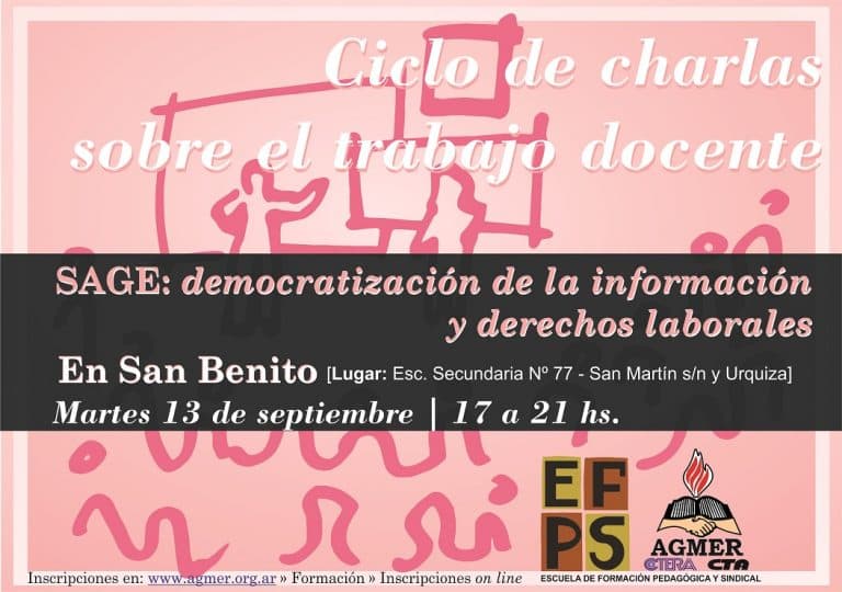 Jornada de formación docente sobre SAGE, en San Benito y Villaguay