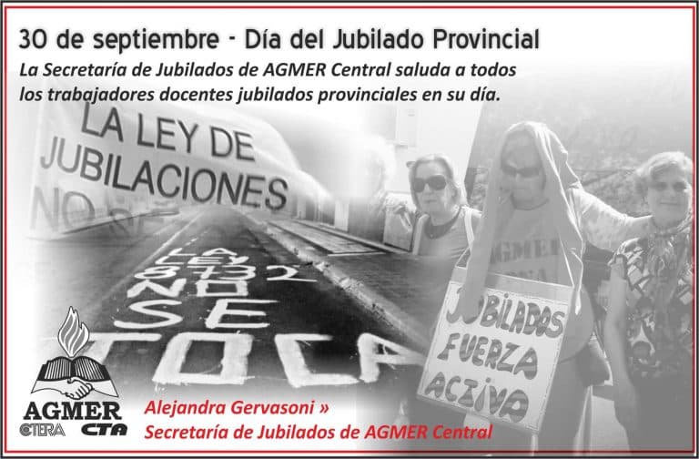 30 de septiembre » Día del Jubilado Provincial