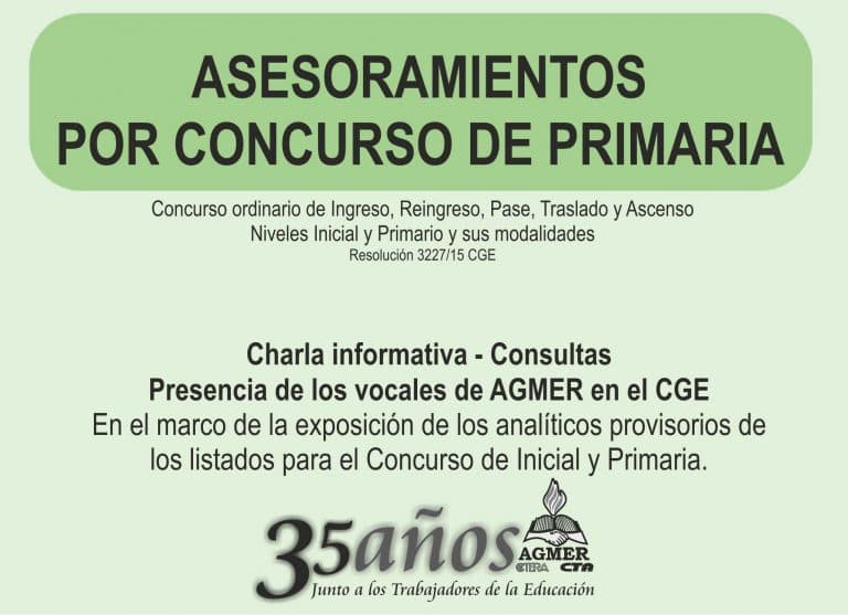 Asesoramientos por Concurso de Primaria