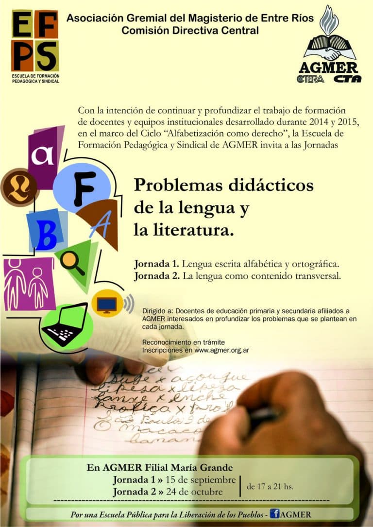 Jornadas de formación en María Grande: “Problemas didácticos de la lengua y la literatura”