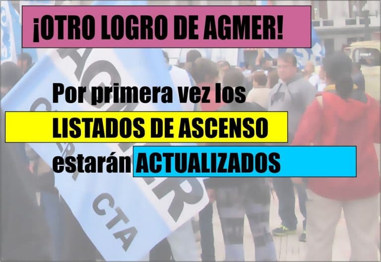 Otro logro de AGMER: por primera vez los listados de ascenso estarán actualizados
