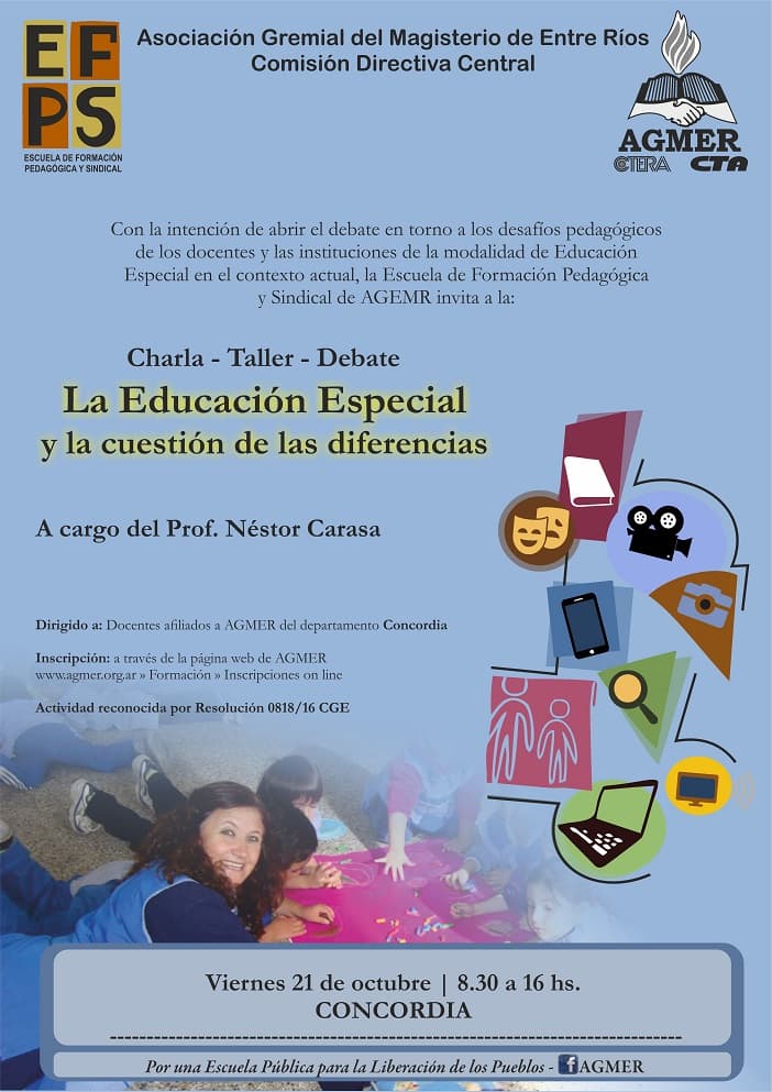 En Concordia: charla taller sobre “La educación especial y la cuestión de las diferencias”