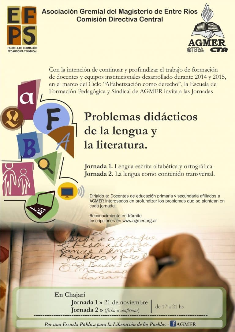 Jornadas “Problemas didácticos de la lengua y la literatura” en Chajarí y San Jaime