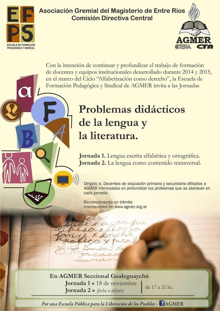En Gualeguaychú: Jornadas de formación “Problemas didácticos de la lengua y la literatura”