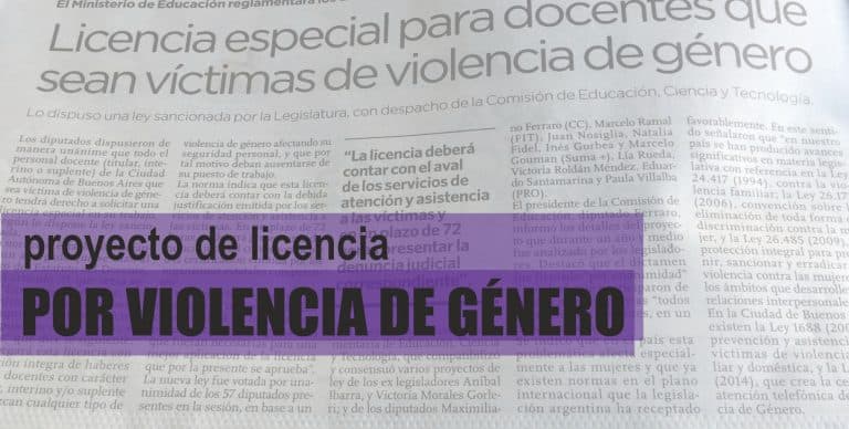 AGMER presentó un proyecto de licencia por violencia de género
