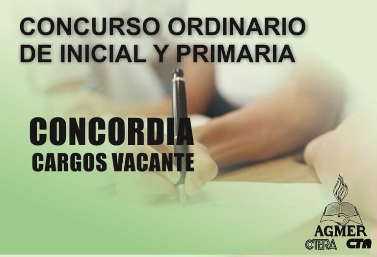 Concurso ordinario: cargos vacantes de Concordia