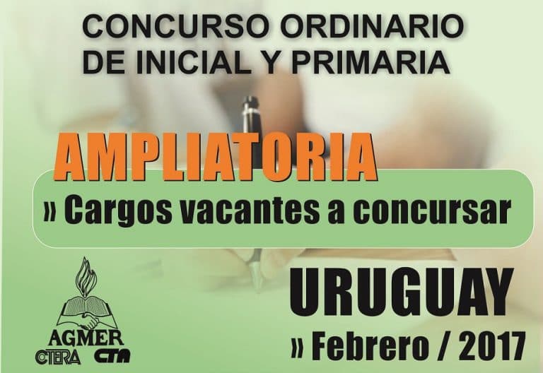 Concurso de Inicial y Primaria: ampliatoria de cargos (departamento Uruguay)