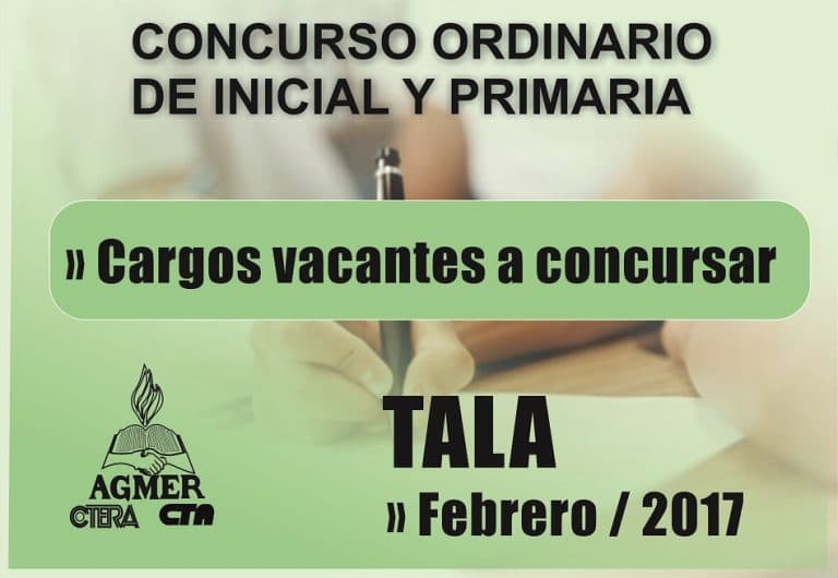 Concurso ordinario en TALA: Resolución de cargos vacantes