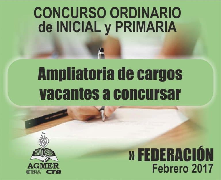 Concurso en Federación: Ampliatorias de cargos vacantes a concursar