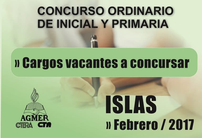 Concurso ordinario en ISLAS: cargos vacantes