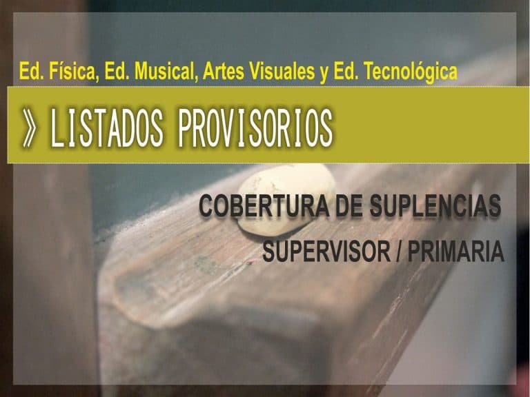 Listado provisorio de suplencias Supervisores Área Estético Expresiva