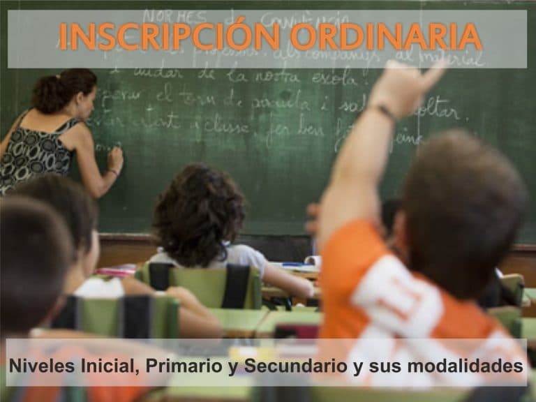 Convocatoria a inscripción ordinaria de Niveles Inicial, Primario y Secundario y sus modalidades