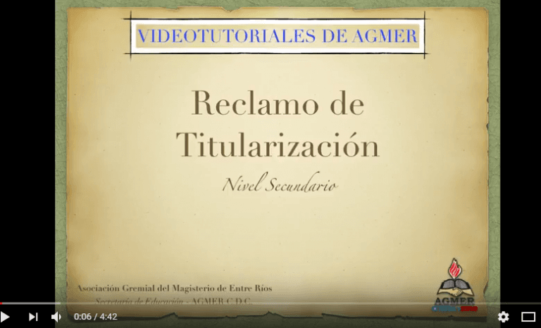 Video tutorial: Reclamo sobre horas para titularizar