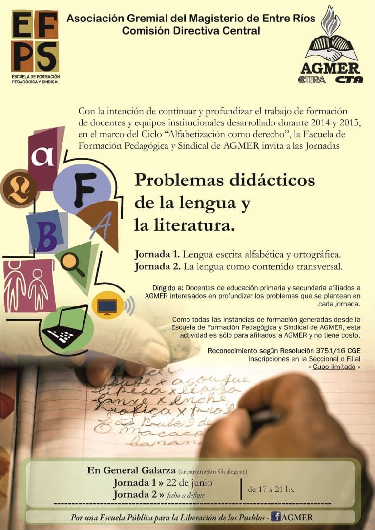 Jornadas de formación docente “Problemas didácticos de la lengua y la literatura”