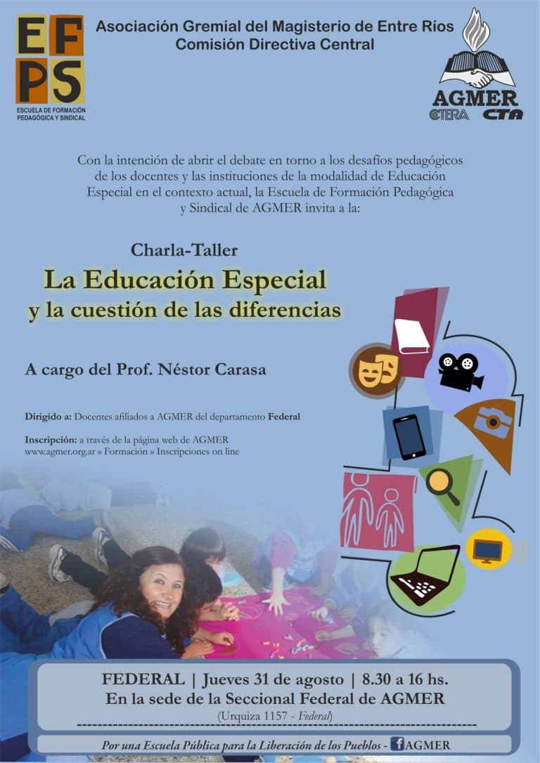 Charla Taller en Federal: “La Educación Especial y la cuestión de las diferencias”