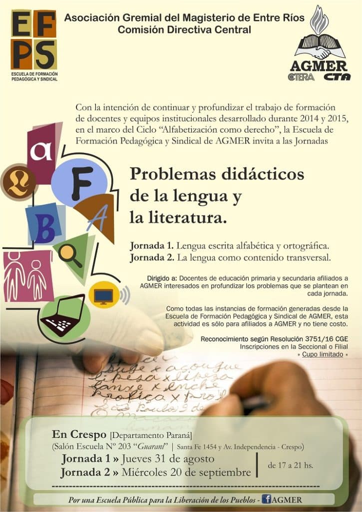 Inicio en Crespo: Jornadas sobre didáctica de la Lengua y la Literatura