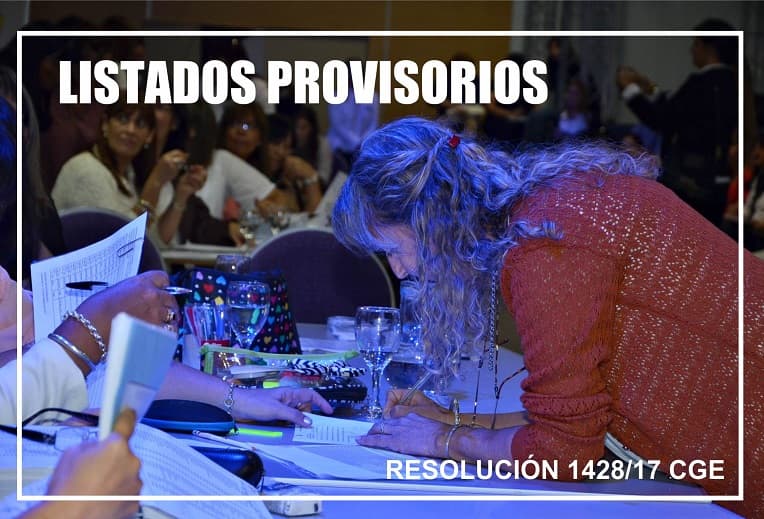 Concurso ordinario de Inicial y Primaria: Listados provisorios