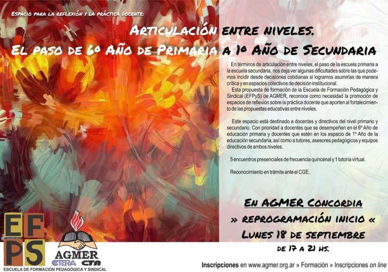 Espacio para la reflexión y la práctica docente “Articulación entre niveles…”