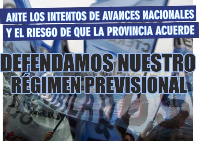 Miércoles 4: JORNADA PROVINCIAL DE LUCHA en defensa de los derechos previsionales y sociales