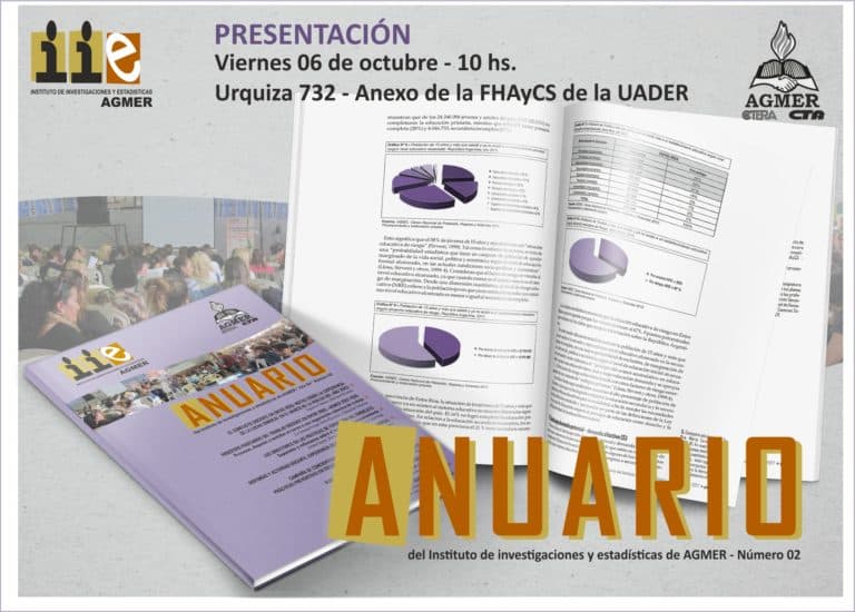 Viernes 06 de octubre: presentación del segundo Anuario del Instituto de Investigaciones y Estadísticas de AGMER