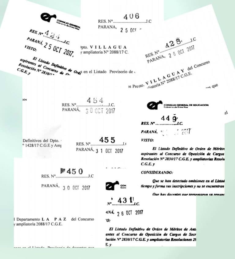 Resoluciones varias sobre concursos