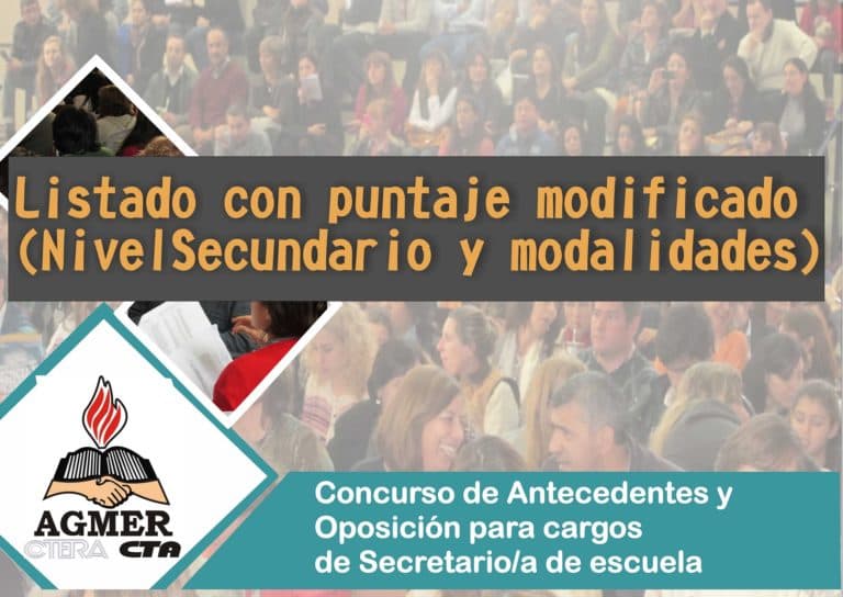 CONCURSO DE SECRETARIO/A: LISTADO DE SECUNDARIA CORREGIDO