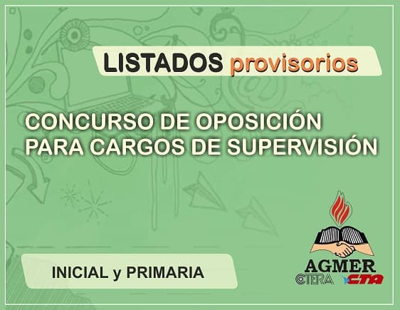 Listados provisorios para Concurso de Oposición de Supervisores – Nivel Inicial y Primario