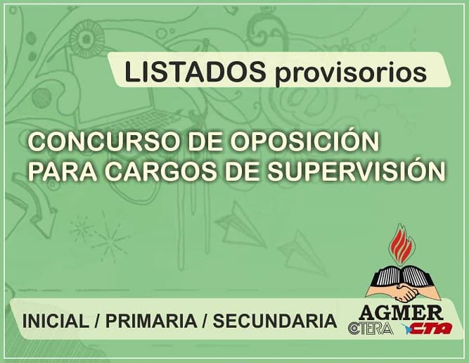 Exposición de listados provisorios de antecedentes para Concurso de Oposición de Supervisores