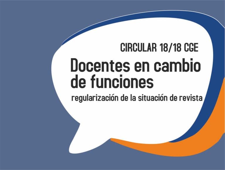 Circular 18/18: docentes en cambio de funciones