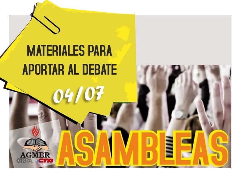 Aportes para el debate de las asambleas escolares del 4 de julio