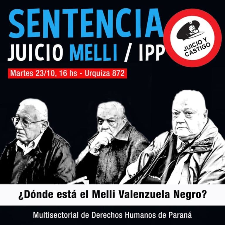 Se convoca a escuchar la sentencia del juicio Melli/IPP